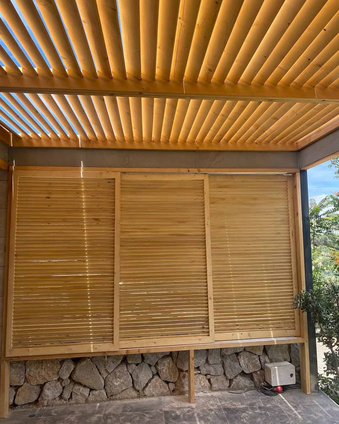 Ahşap pergola ve tavan uygulaması